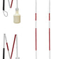 1 Baston Para Invidente Sin Rodamiento y 1 Baston Para Invidente Con Rodamiento Plegable Ajustable Plateado