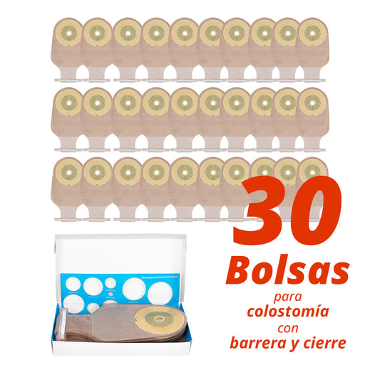 Kit 30 Bolsas Para Colostomía Con Barrera Y Cierre