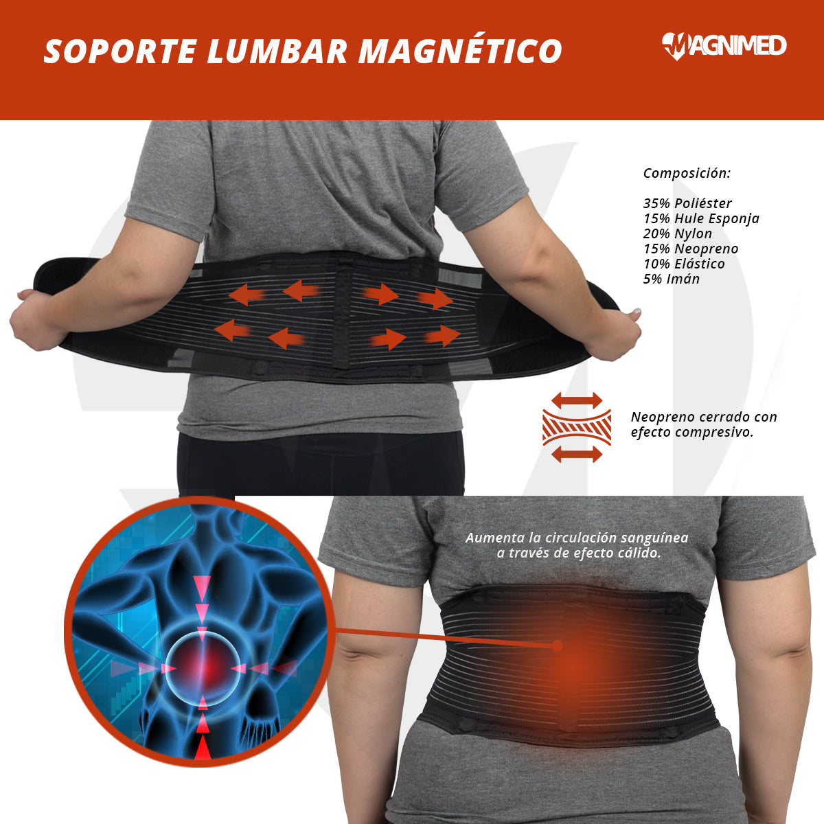 Soporte Lumbar Magnético