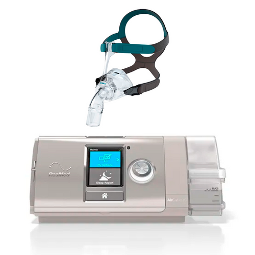 BiPAP AirCurve 10 VAuto con Humidificador ResMed + Mascarilla CARA Nasal | Apnea del Sueño
