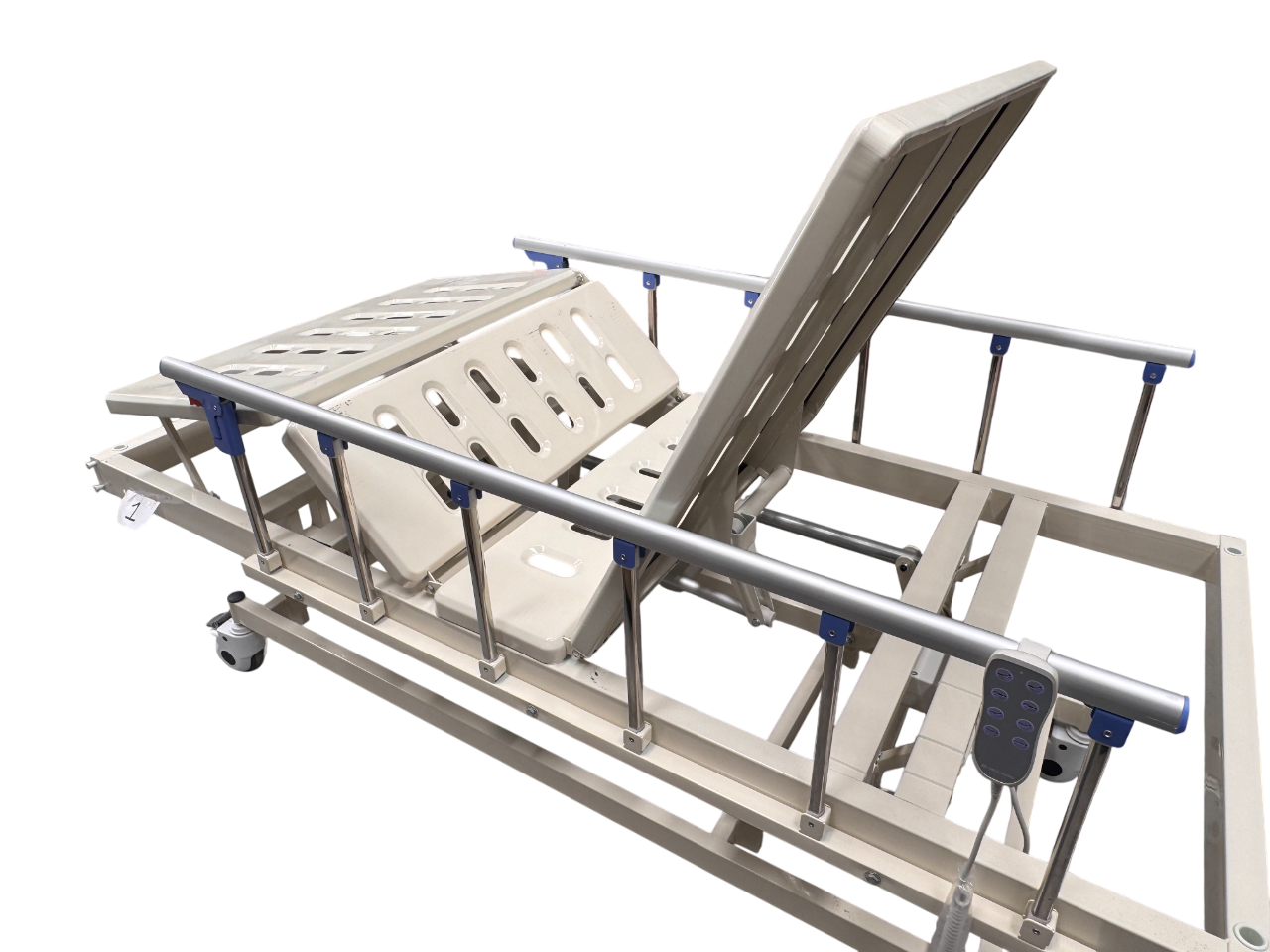 Cama de Hospital Eléctrica de 3 Posiciones | Estructura de Acero, Soporta hasta 150kg (Detalles estéticos y subida)