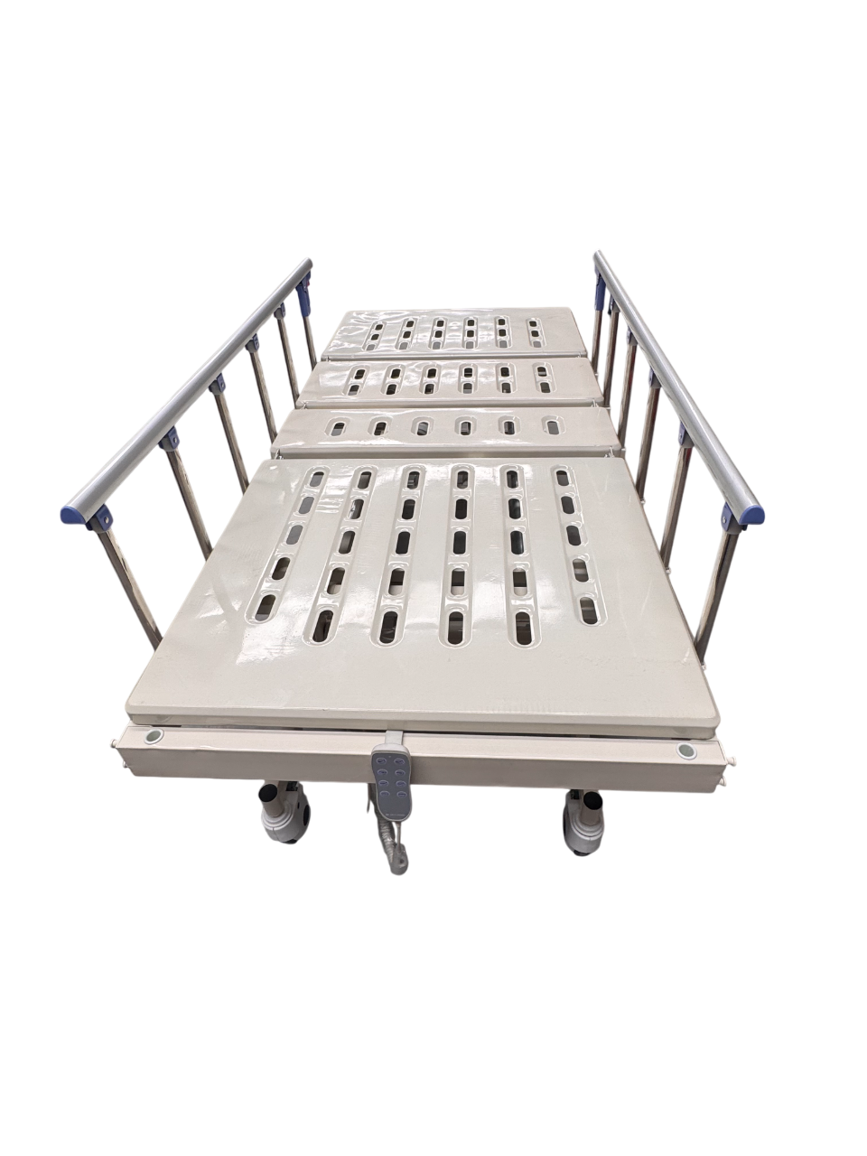 Cama de Hospital Eléctrica de 3 Posiciones | Estructura de Acero, Soporta hasta 150kg (Detalles estéticos y subida)