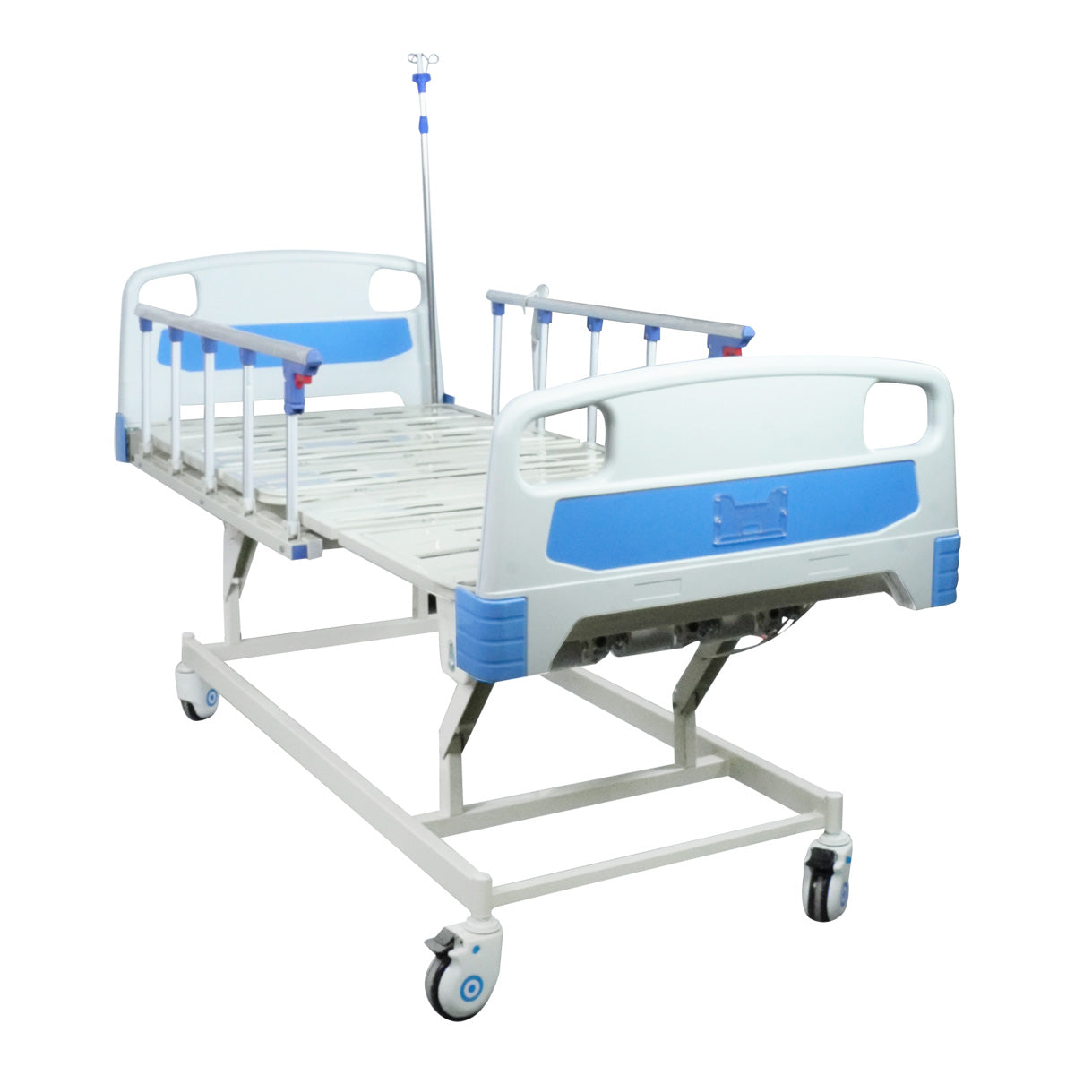 Cama de Hospital Eléctrica 3 Posiciones | Hospitalaria de 3 Funciones, Control de Posiciones, Portasuero, Ruedas Giratorias con Sistema de Bloqueo Seguro