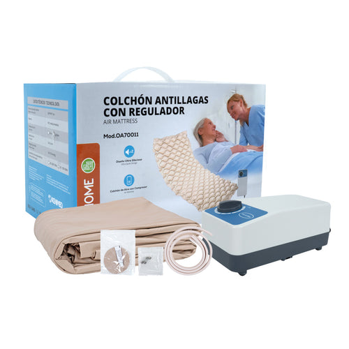 Colchón Antillagas de Presión Alterna con Regulador | Antiescaras, Color Beige