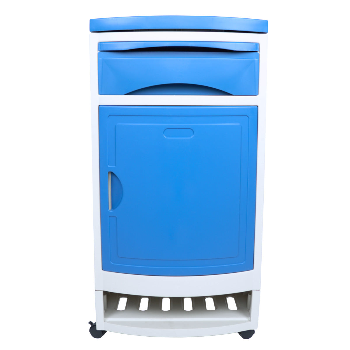 Buro Medico Clinico Hospitalario Gabinete P/ Cama  Con y Sin Ruedas Acabado Mate Color Azul