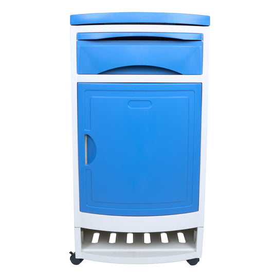 Buro Medico Clinico Hospitalario Gabinete P/ Cama  Con y Sin Ruedas Acabado Mate Color Azul