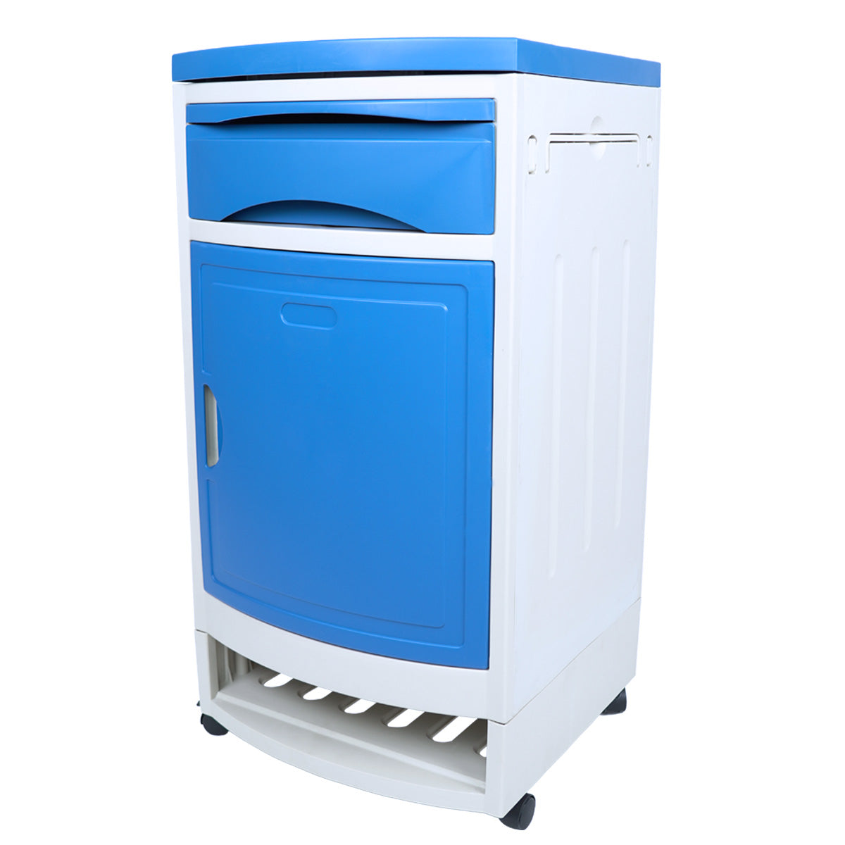 Buro Medico Clinico Hospitalario Gabinete P/ Cama  Con y Sin Ruedas Acabado Mate Color Azul