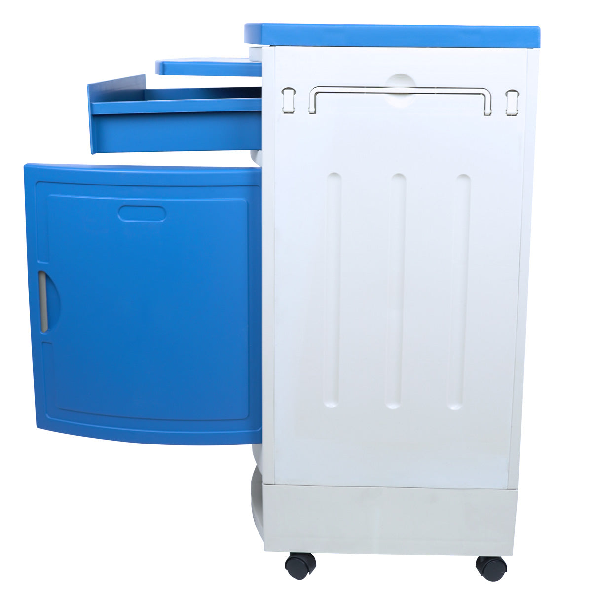 Buro Medico Clinico Hospitalario Gabinete P/ Cama  Con y Sin Ruedas Acabado Mate Color Azul