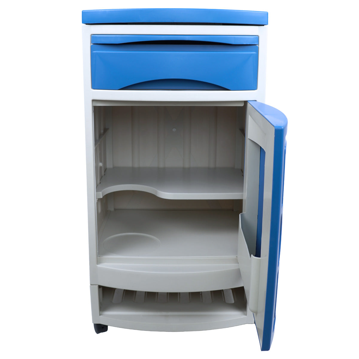 Buro Medico Clinico Hospitalario Gabinete P/ Cama  Con y Sin Ruedas Acabado Mate Color Azul