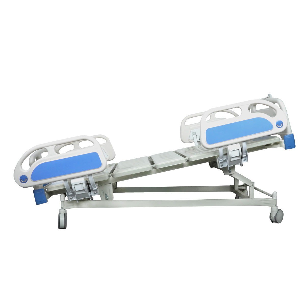 Cama de Hospital Eléctrica de Lujo 5 Posiciones | Hospitalaria de 5 Funciones, Altura Ajustable, Control de Posiciones, Porta suero, Ruedas Giratorias con Sistema de Bloqueo Seguro