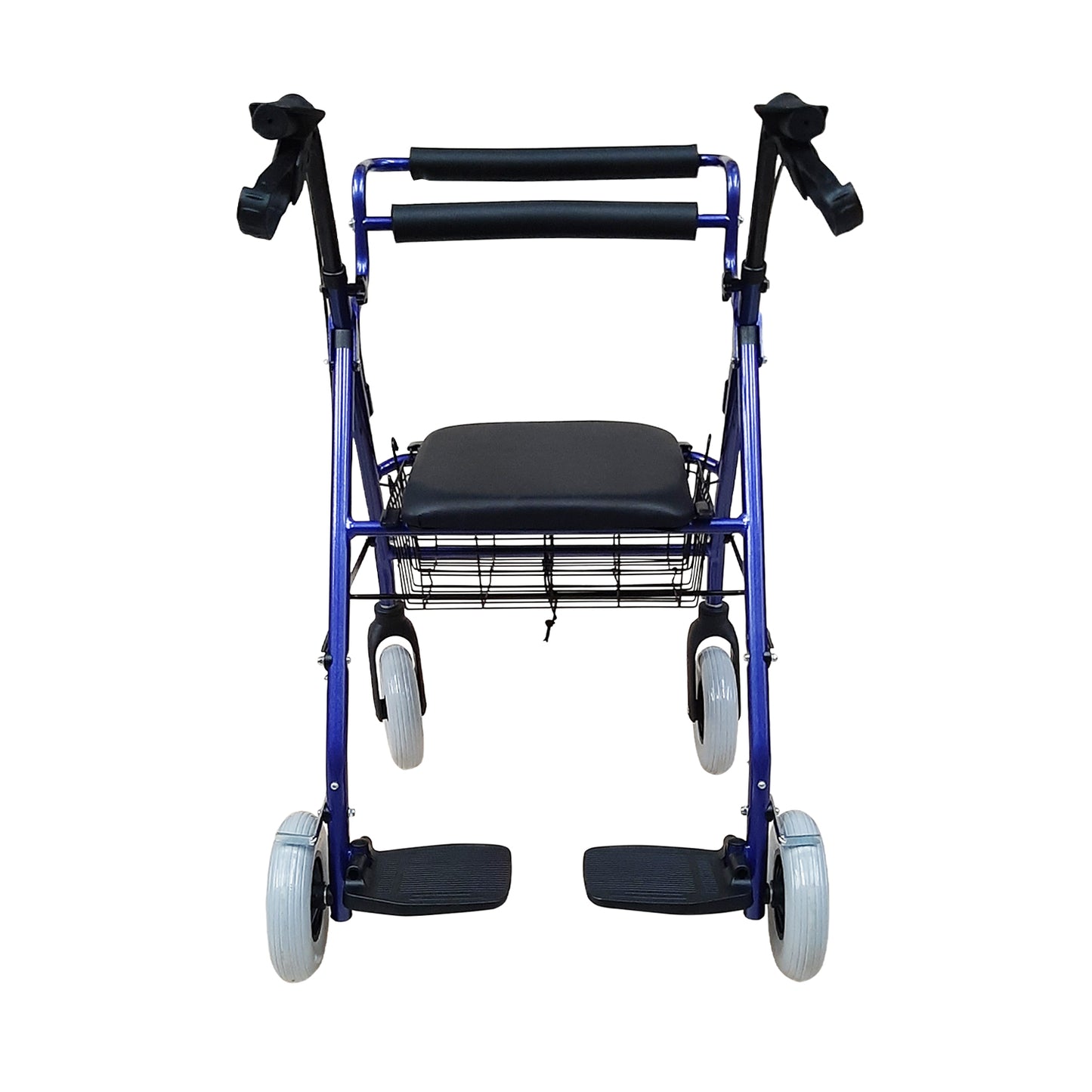 Andadera Rollator Hibrida De Aluminio Con Canastilla Plegable Altura Ajustable