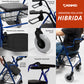 Andadera Rollator Hibrida De Aluminio Con Canastilla Plegable Altura Ajustable