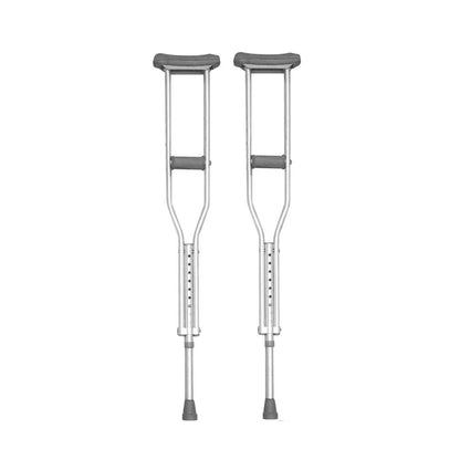 Par De Muletas Axilares De Aluminio Altura Ajustable Color Gris