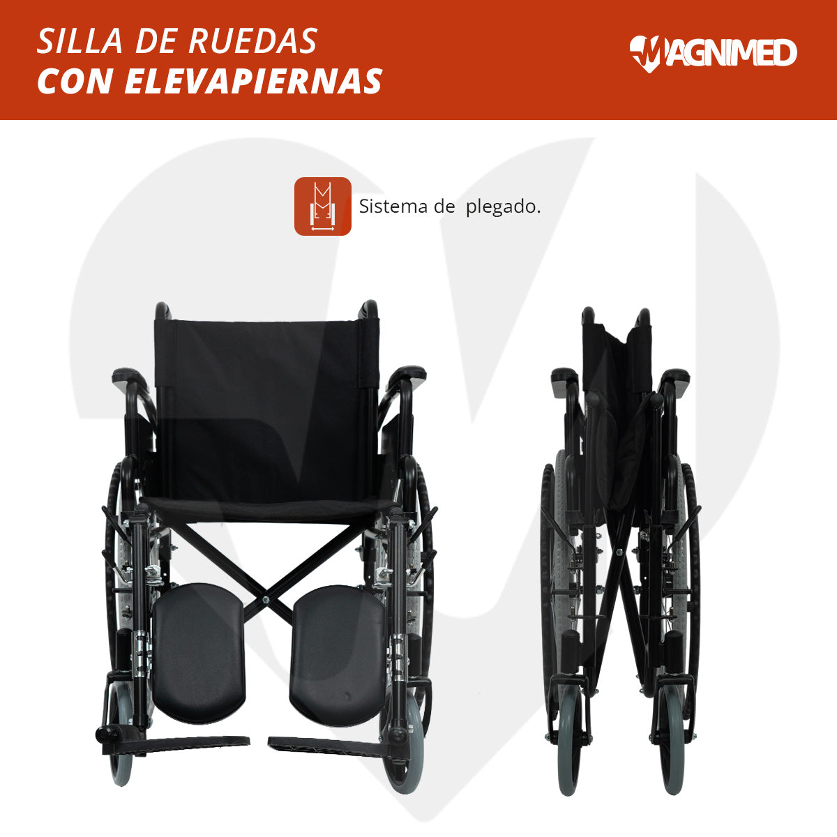Silla De Ruedas De Traslado Con Elevapiernas Con Descansabrazos