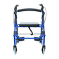 Andadera Rollator Híbrida Color Azul con Descansapies Soporta hasta 100 Kg