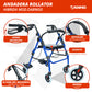 Andadera Rollator Híbrida Color Azul con Descansapies Soporta hasta 100 Kg