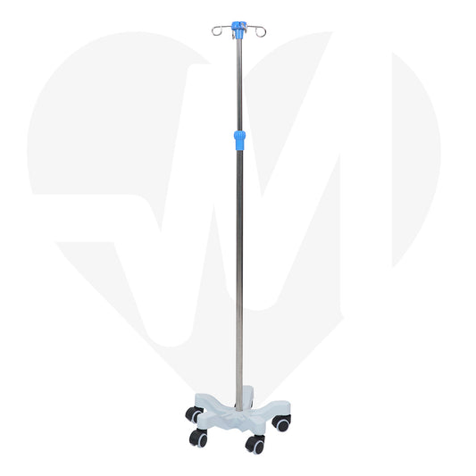 Portasuero Tripie Con Base Plástica 5 Ruedas Ajustable 4 Ganchos