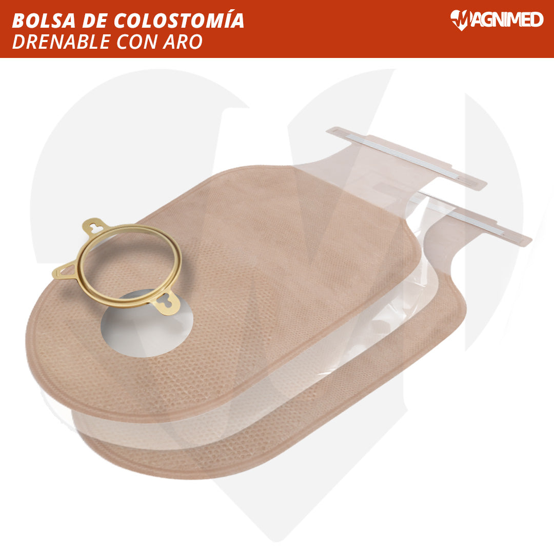 Bolsa para colostomía drenable con aro - 5 piezas