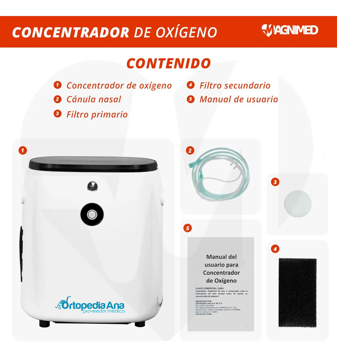 Concentrador de Oxígeno Doméstico Capacidad 1-7 Litros | Silencioso, Compacto, Fácil Traslado