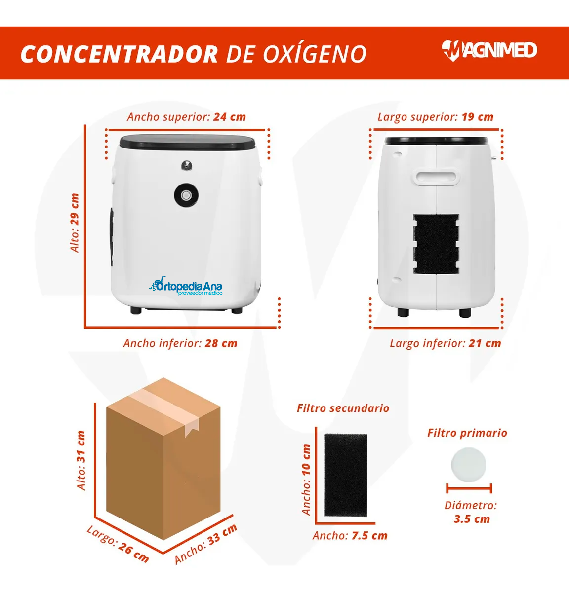 Concentrador de Oxígeno Doméstico Capacidad 1-7 Litros | Silencioso, Compacto, Fácil Traslado
