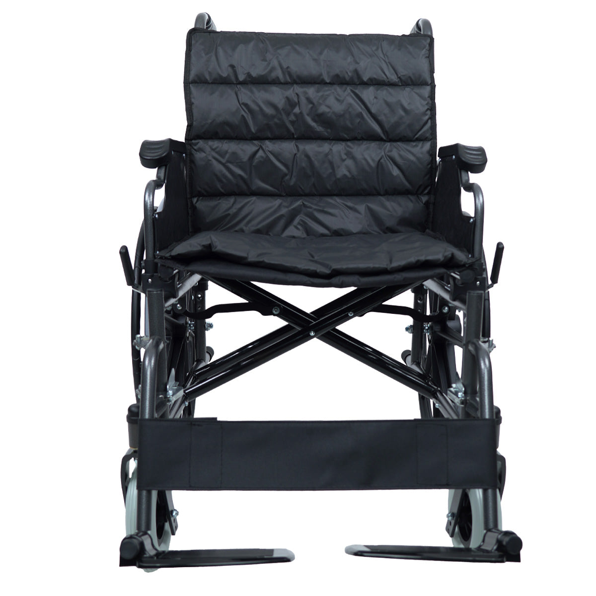 Silla De Ruedas Ancha Bariátrica Sobre Peso Adulto Soporta hasta 120 kg Acolchonada Color Negro