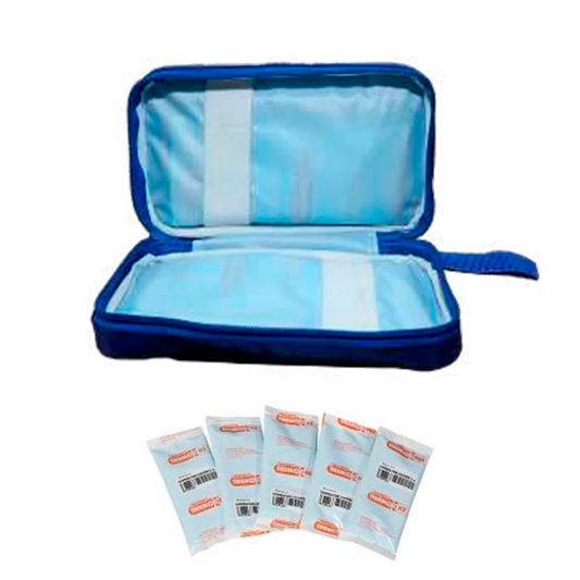 Kit Hielera Térmica para Insulina / Medicamentos + Compresas de Gel Frío