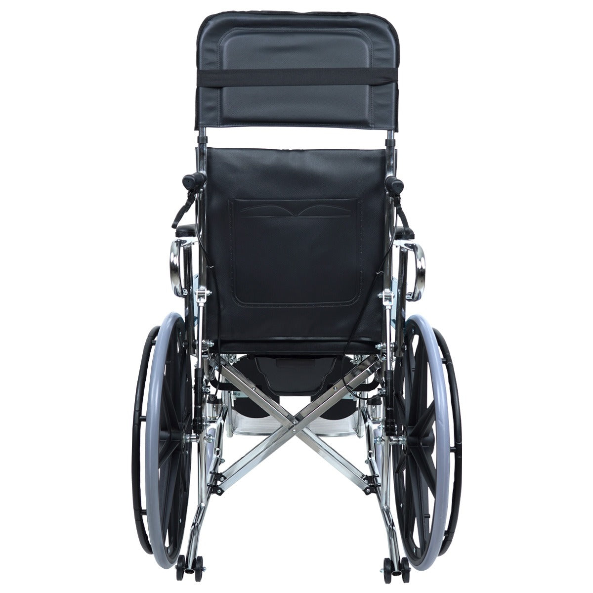 Silla De Ruedas Reclinable Con Cómodo y Elevapiernas De Acero