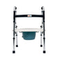 Andadera plegable de acero con asiento inodoro y cubeta removible modelo OAACC001B.