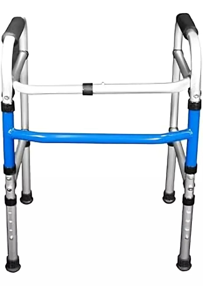 Andadera pediátrica ligera con ajuste de altura para rehabilitación infantil.