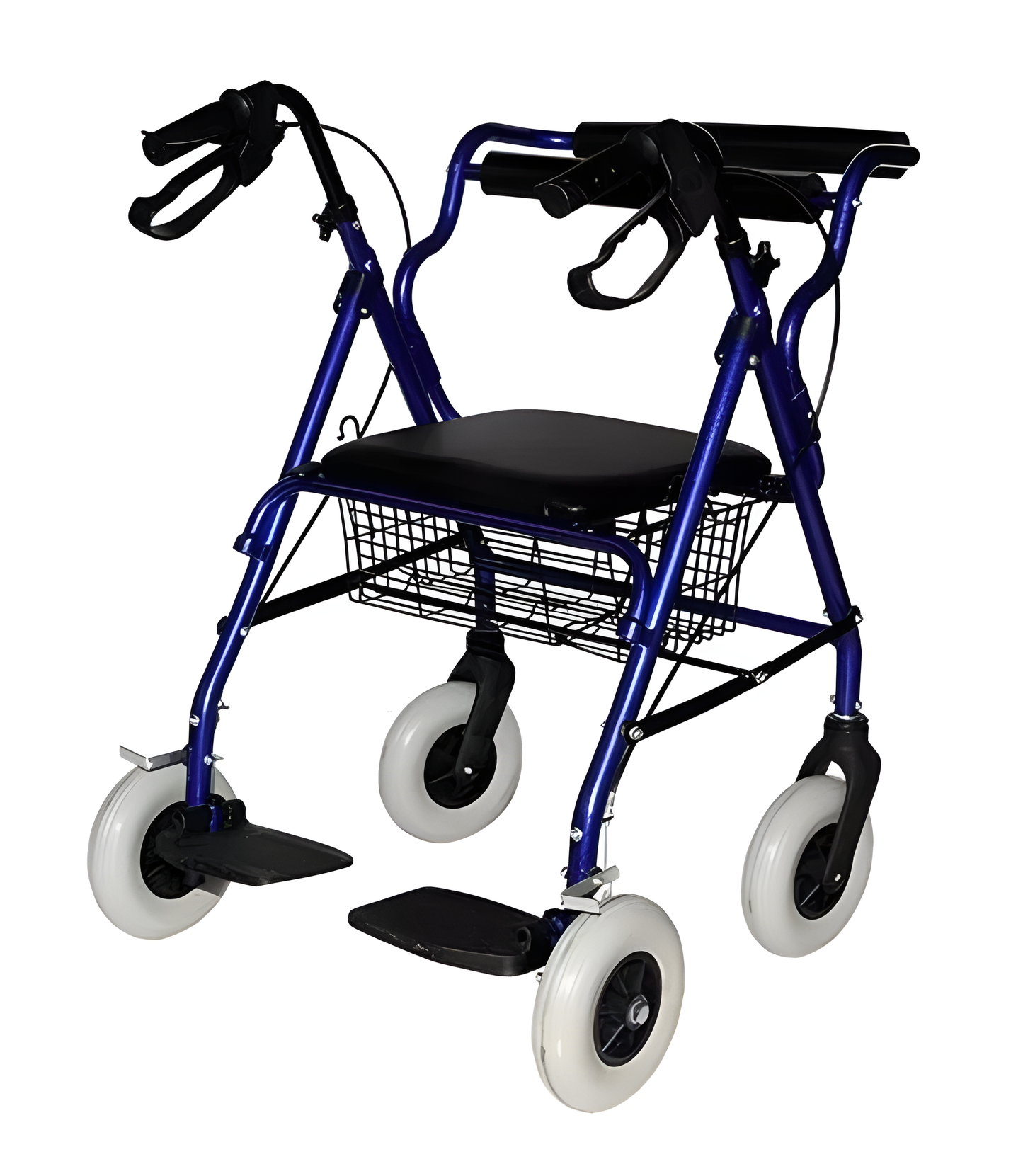 Andadera Rollator Hibrida De Aluminio Con Canastilla Plegable Altura Ajustable