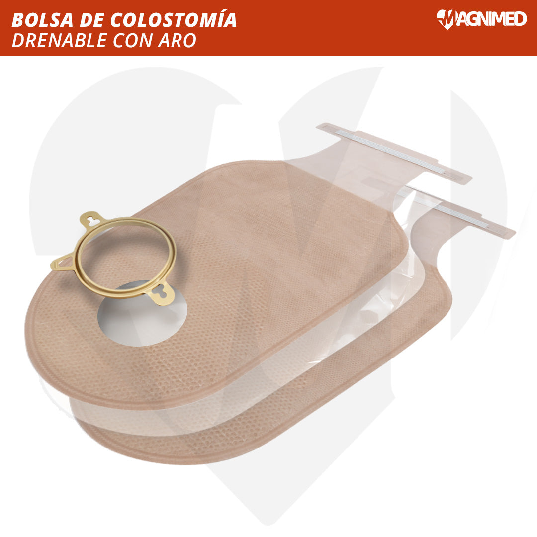 Detalle del aro de ensamble para fijación a placa o barrera cutánea de ostomía.