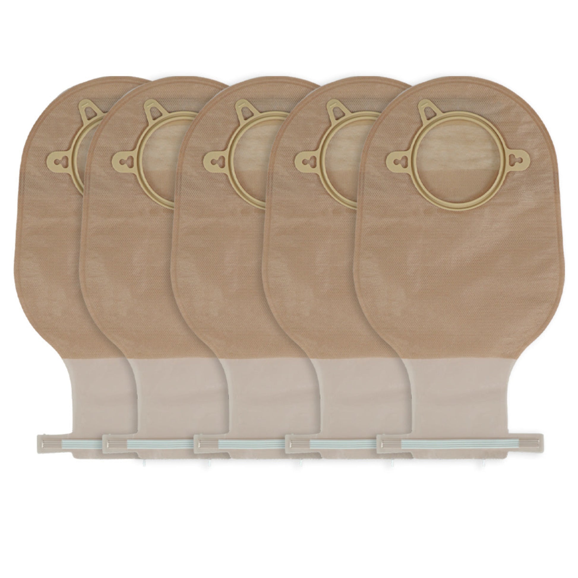 Bolsa para colostomía drenable con aro modelo OA2026 Sanezy vista frontal.