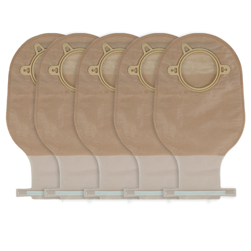 Bolsa para Colostomía Drenable con Aro de Ensamble y Pinza de Cierre - Mod. OA2026 (Kit de 5 Piezas)