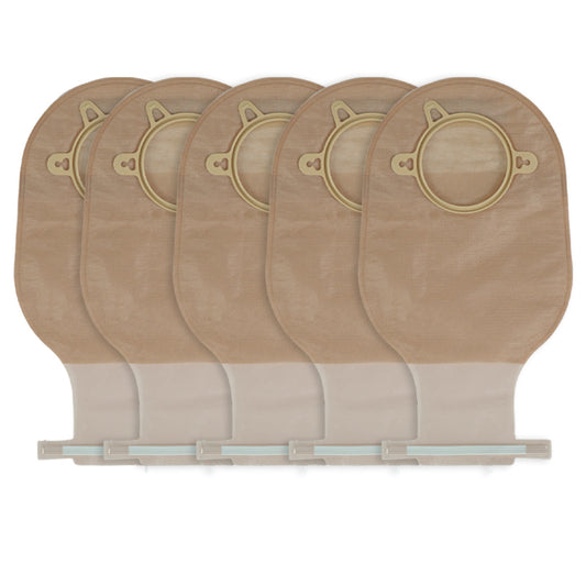 Bolsa para colostomía drenable con aro modelo OA2026 Sanezy vista frontal.