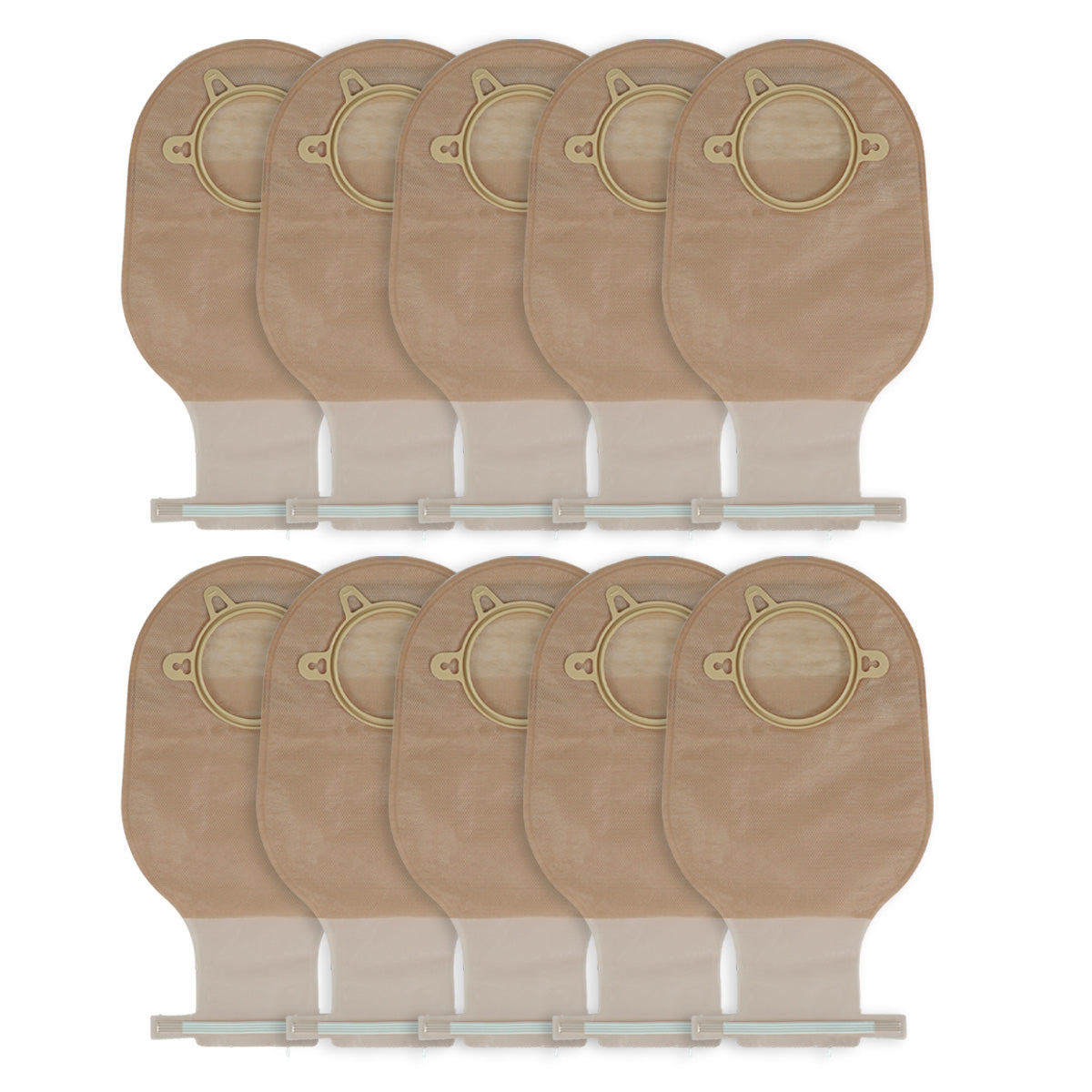 Bolsa para colostomía drenable con aro modelo OA2026 Sanezy vista frontal.