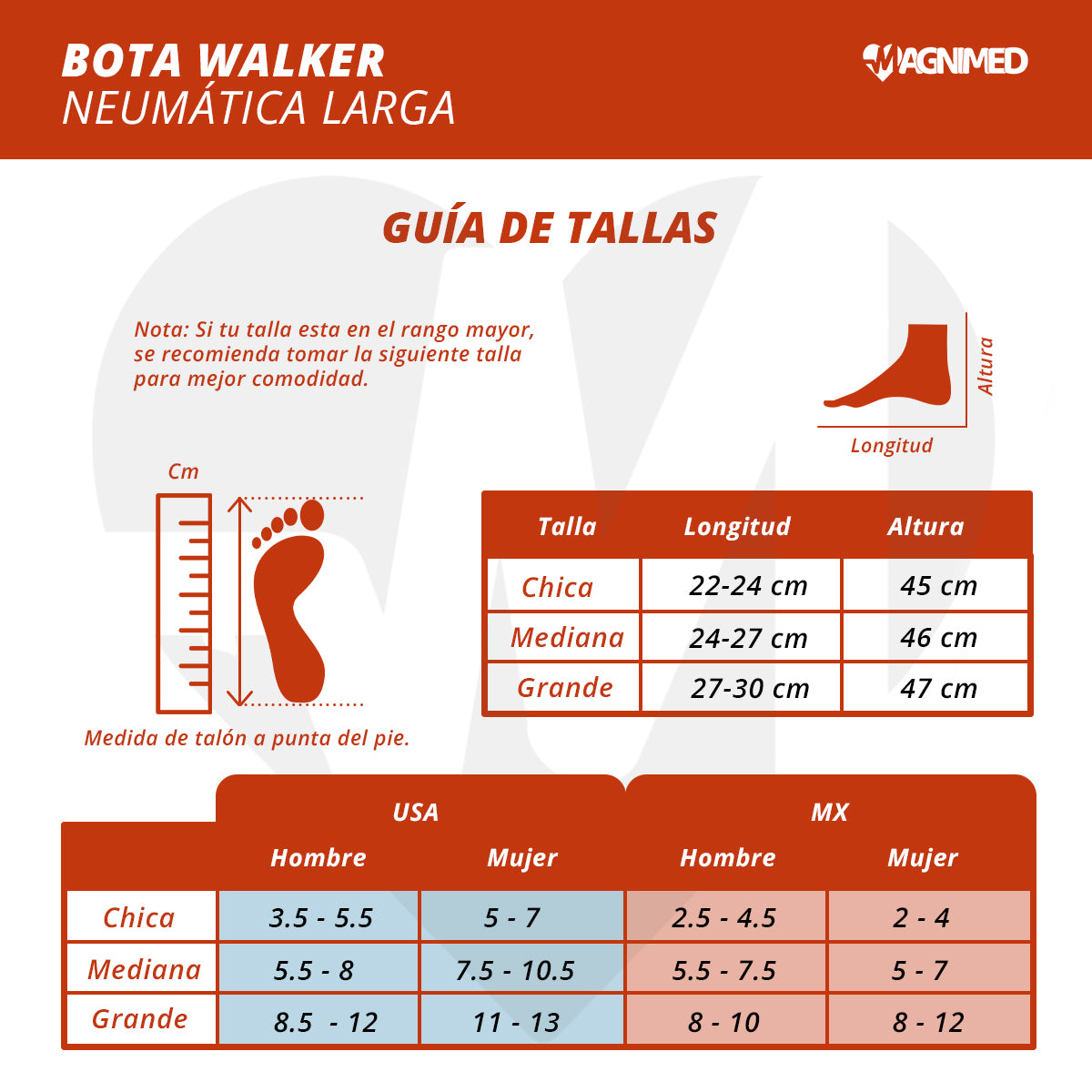 Forro textil acojinado transpirable y lavable para bota walker neumática.