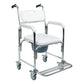 Silla Cómodo 3 en 1 con Ruedas | Silla Ducha para Baño WC, Estructura de Acero, Descansapiés y Ruedas con Bloqueo