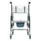 Silla Cómodo 3 en 1 con Ruedas | Silla Ducha para Baño WC, Estructura de Acero, Descansapiés y Ruedas con Bloqueo