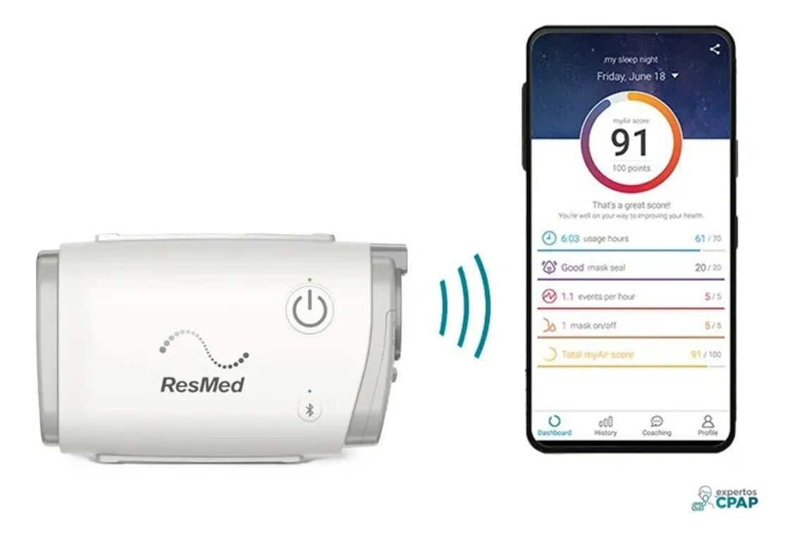 CPAP AirMini Resmed + Kit de Instalación y Mascarilla AirFit F20 Resmed