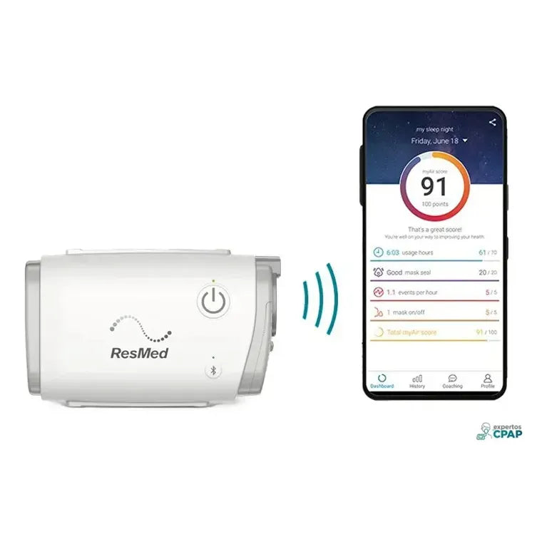 CPAP AirMini Resmed Compacto Portátil Conectividad Bluetooth