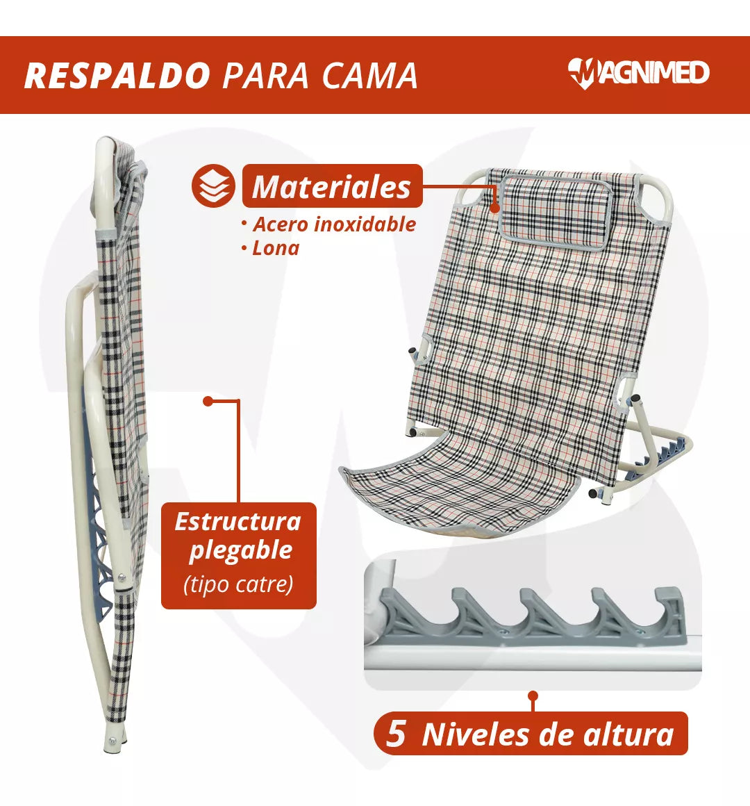 Respaldo para Cama Reclinable 5 Niveles