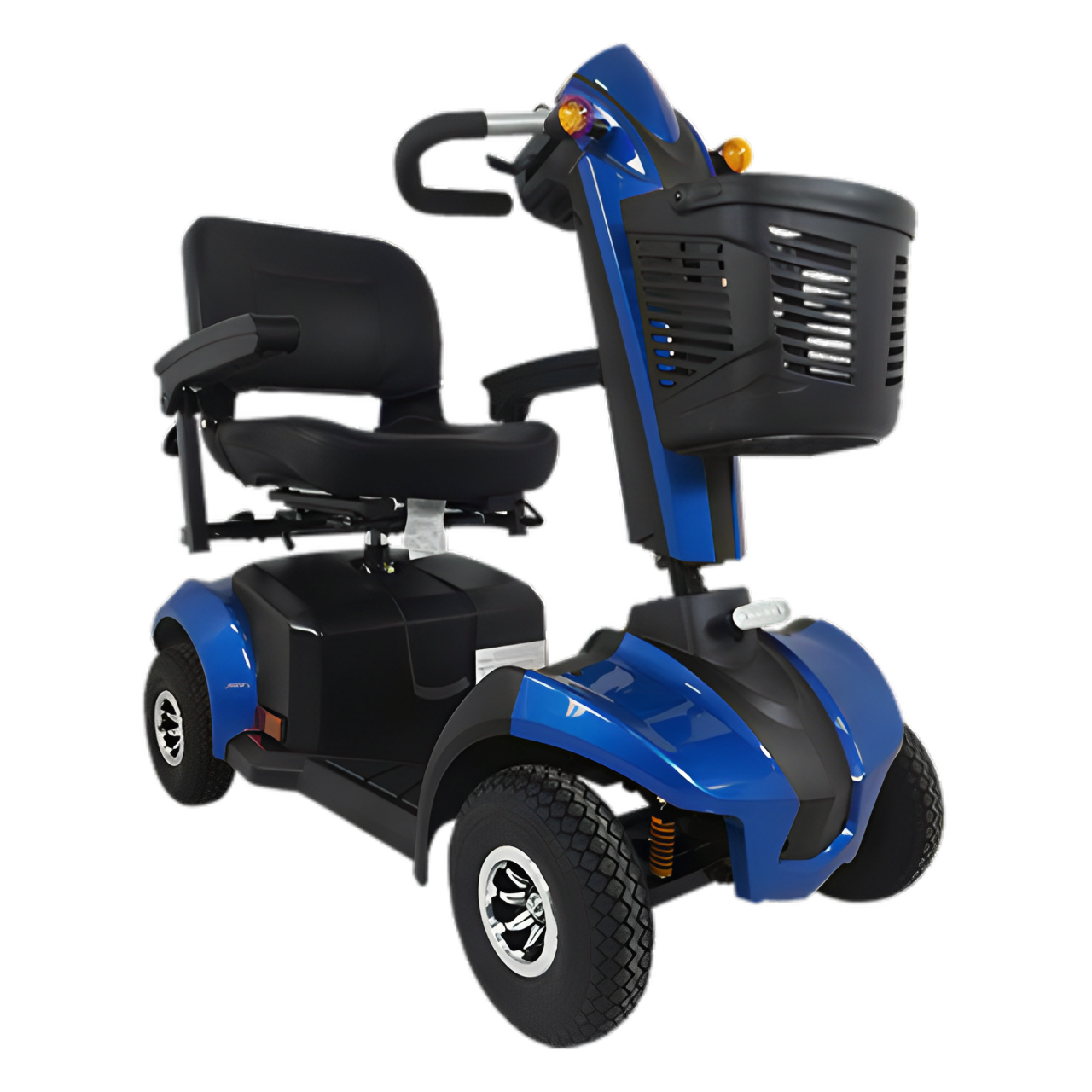 Scooter mediano de 4 ruedas semi neumáticas, diseñado para proporcionar una movilidad superior y un confort inigualable.