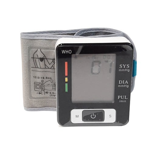 Baumanómetro de Presión Arterial para Muñeca con Pantalla LCD | Monitor Digital para Medir la Presión Sanguínea