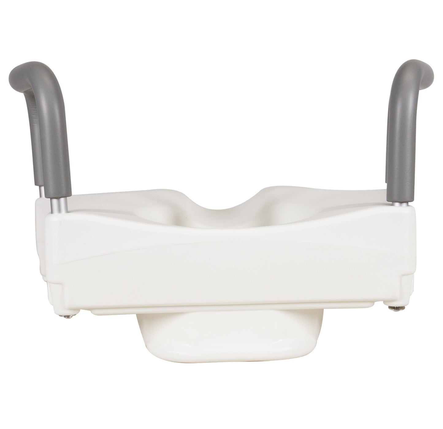 Perilla de ajuste y sistema de fijación segura para taza de baño en elevador WC.
