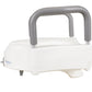 Elevador de asiento para inodoro con descansabrazos desmontables color blanco.